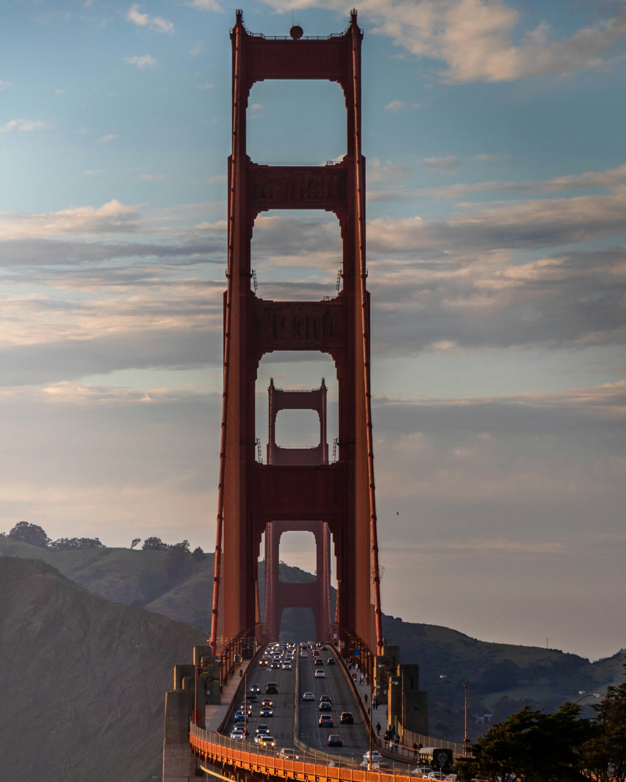 cars driving on golden gate bridge