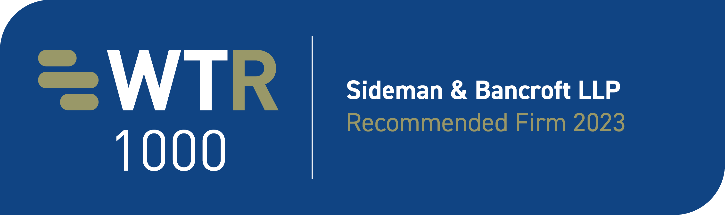 WTR recommendation banner for Sideman & Bancroft 2023