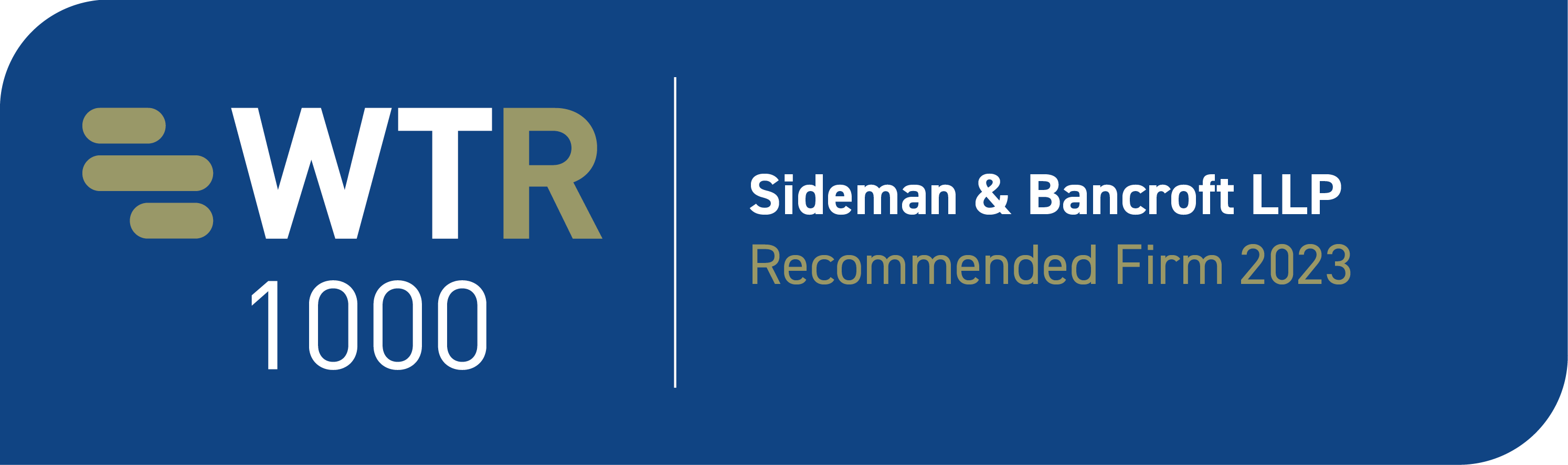 WTR recommendation banner for Sideman & Bancroft 2023