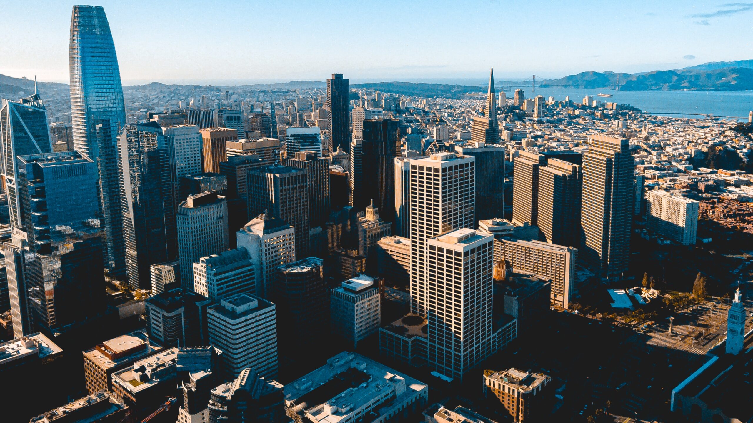 Aerial shot of San Francisco Financial District