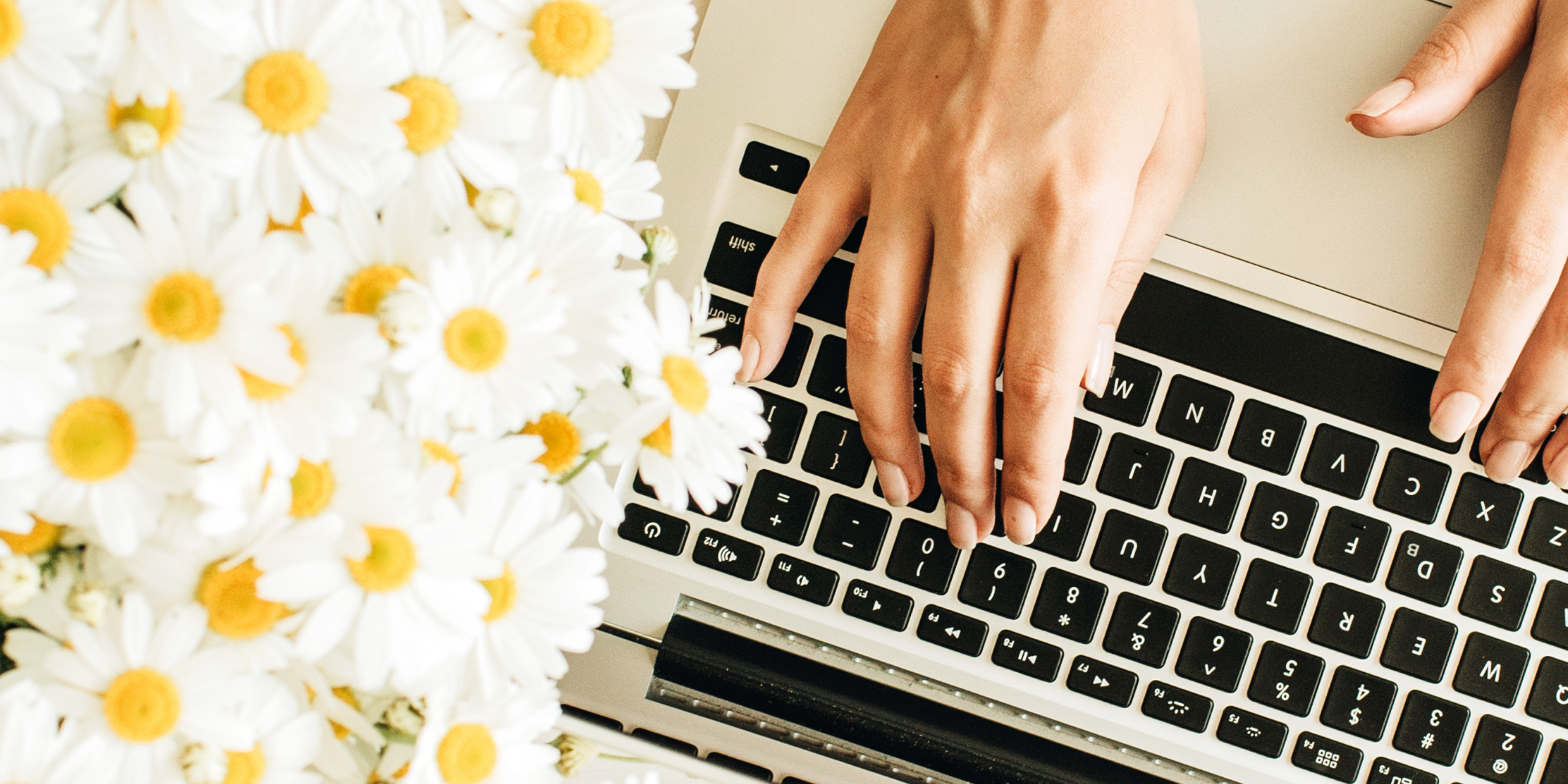 typing on computer keyboard with daisys