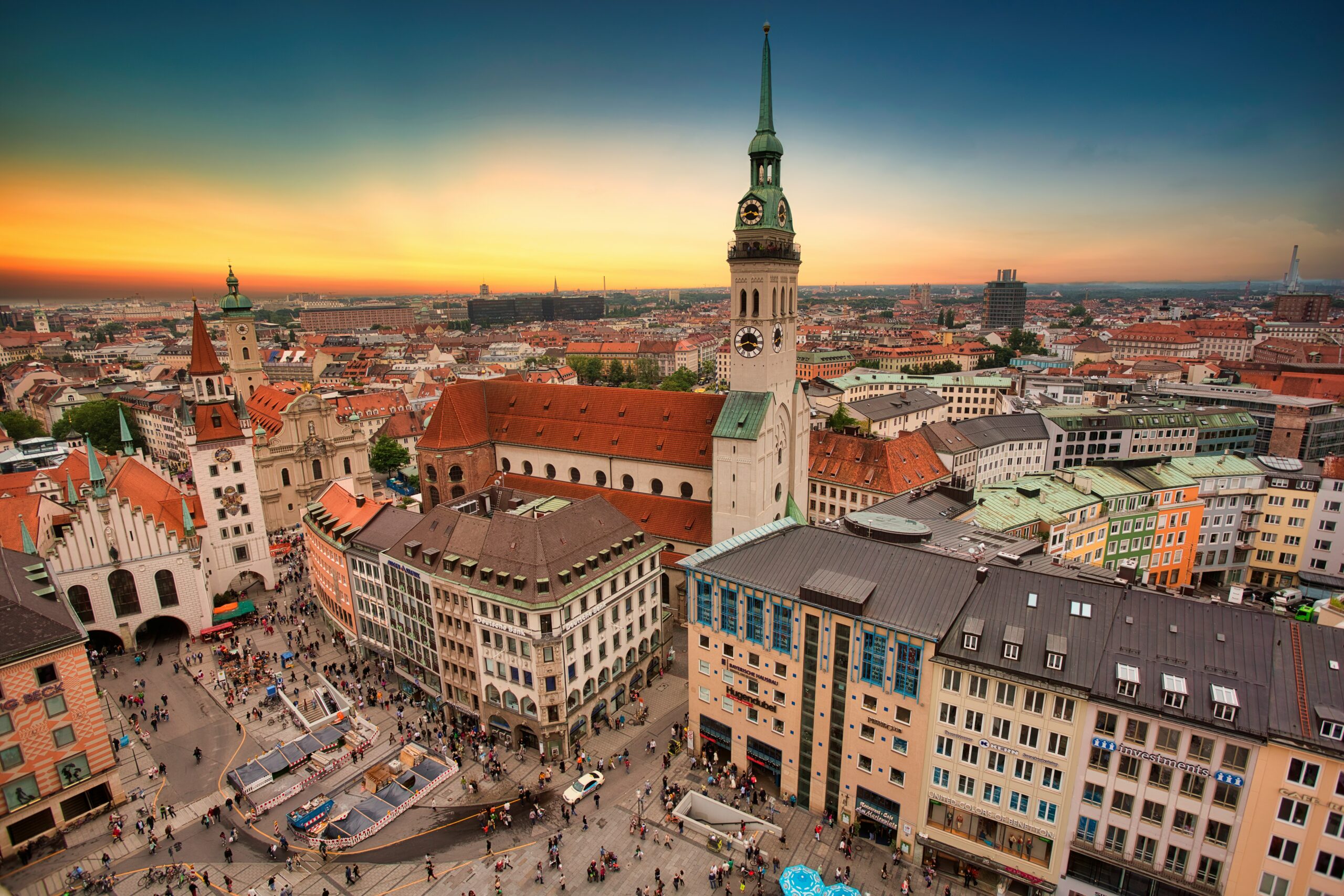aerial view of Munich, Germany